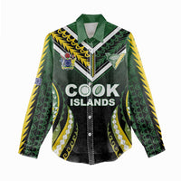 Custom Cook Islands Rugby Women Casual Shirt Unique Style Black Version - Polynesian Pride