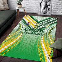 Cook Islands Rugby Area Rug Unique Style White Version - Polynesian Pride