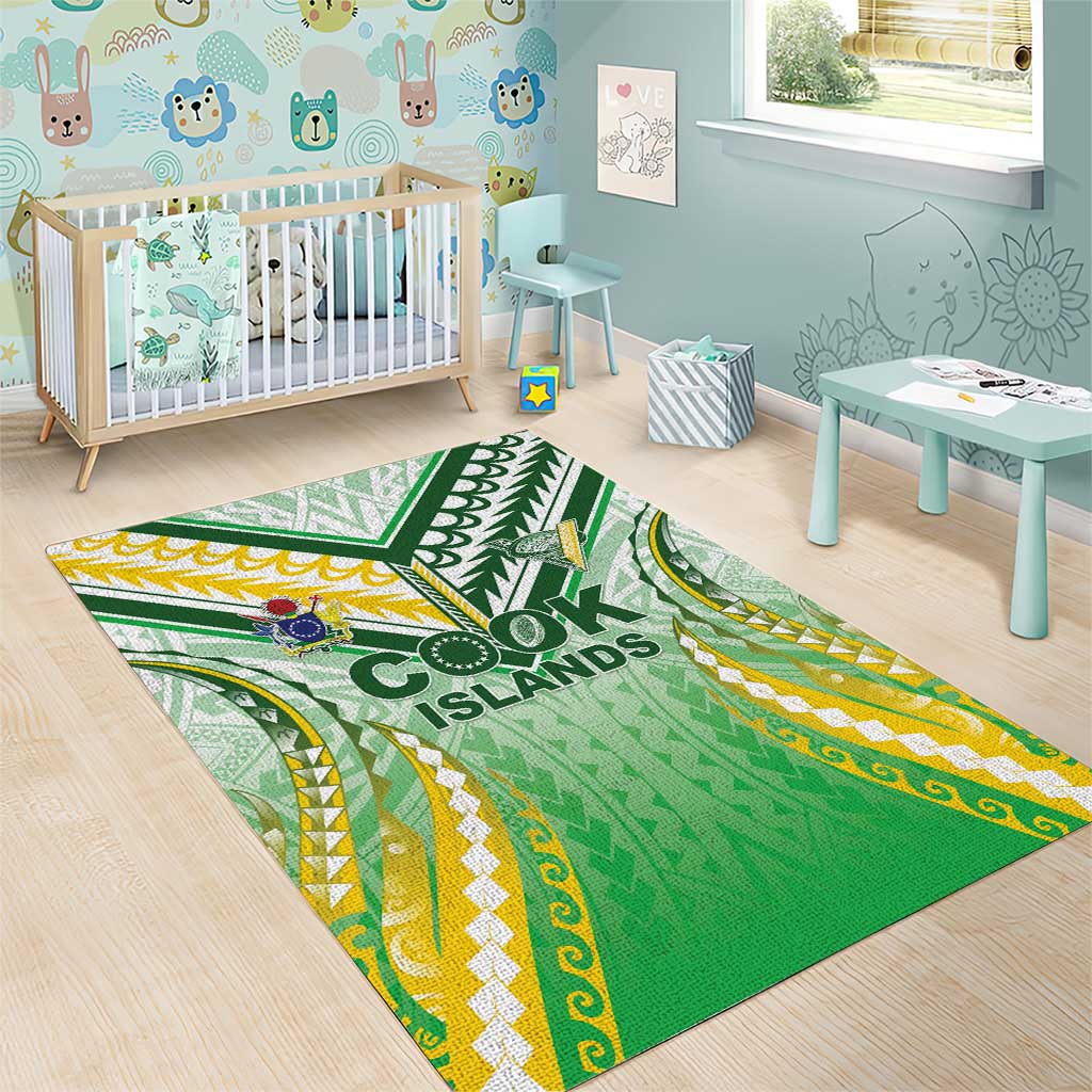 Cook Islands Rugby Area Rug Unique Style White Version - Polynesian Pride