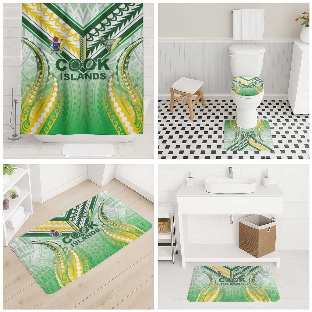Cook Islands Rugby Bathroom Set Unique Style White Version LT05 - Polynesian Pride