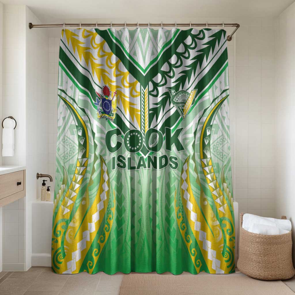 Cook Islands Rugby Bathroom Set Unique Style White Version LT05 Shower Curtain Only White - Polynesian Pride