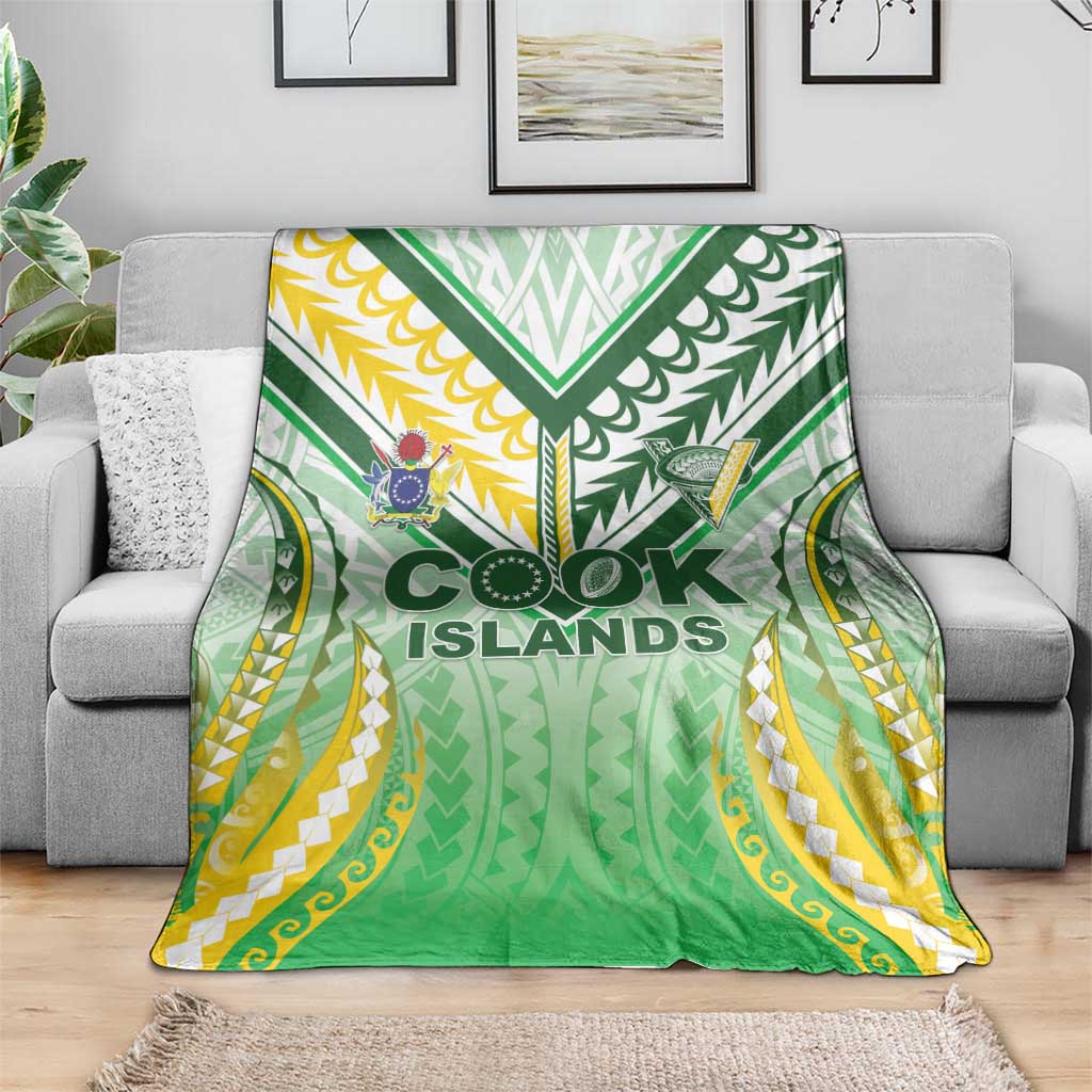 Cook Islands Rugby Blanket Unique Style White Version - Polynesian Pride