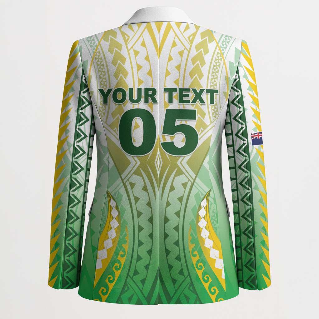 Custom Cook Islands Rugby Blazer Unique Style White Version - Polynesian Pride