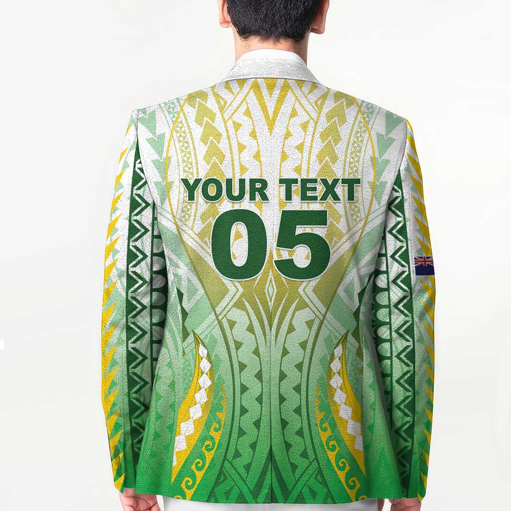 Custom Cook Islands Rugby Blazer Unique Style White Version - Polynesian Pride