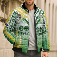 Custom Cook Islands Rugby Bomber Puffer Jacket Unique Style White Version - Polynesian Pride