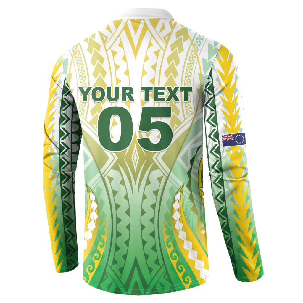 Custom Cook Islands Rugby Button Sweatshirt Unique Style White Version - Polynesian Pride