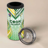 Custom Cook Islands Rugby 4 in 1 Can Cooler Tumbler Unique Style White Version LT05 - Polynesian Pride