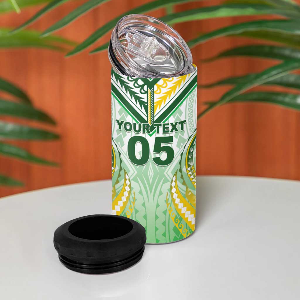 Custom Cook Islands Rugby 4 in 1 Can Cooler Tumbler Unique Style White Version LT05 - Polynesian Pride
