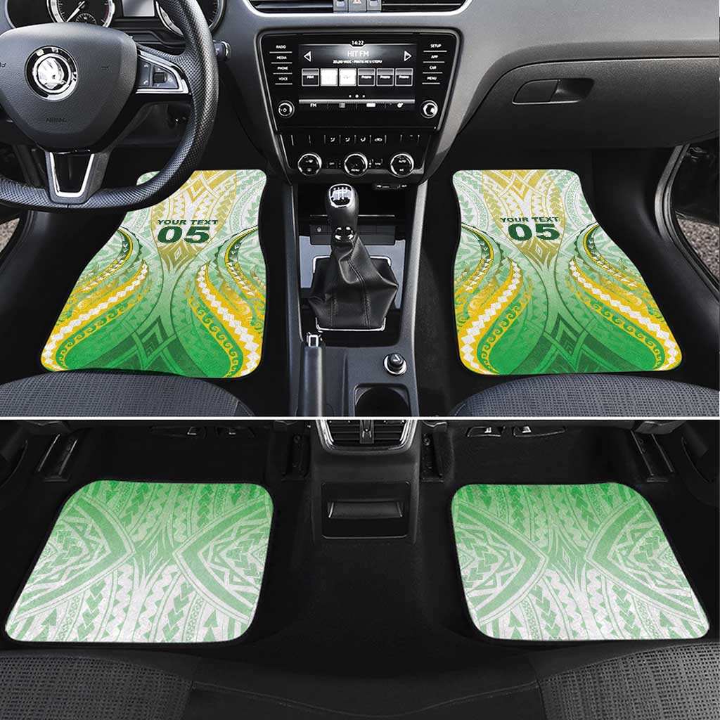 Custom Cook Islands Rugby Car Mats Unique Style White Version - Polynesian Pride
