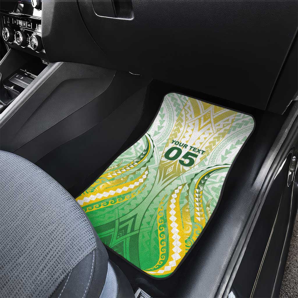 Custom Cook Islands Rugby Car Mats Unique Style White Version LT05 - Polynesian Pride