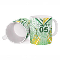 Custom Cook Islands Rugby Ceramic Mug Unique Style White Version - Polynesian Pride