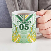 Custom Cook Islands Rugby Ceramic Mug Unique Style White Version - Polynesian Pride