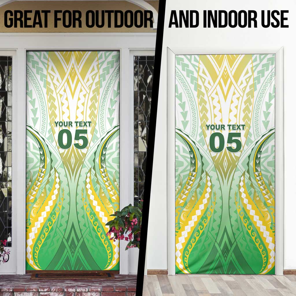 Custom Cook Islands Rugby Door Cover Unique Style White Version LT05 - Polynesian Pride