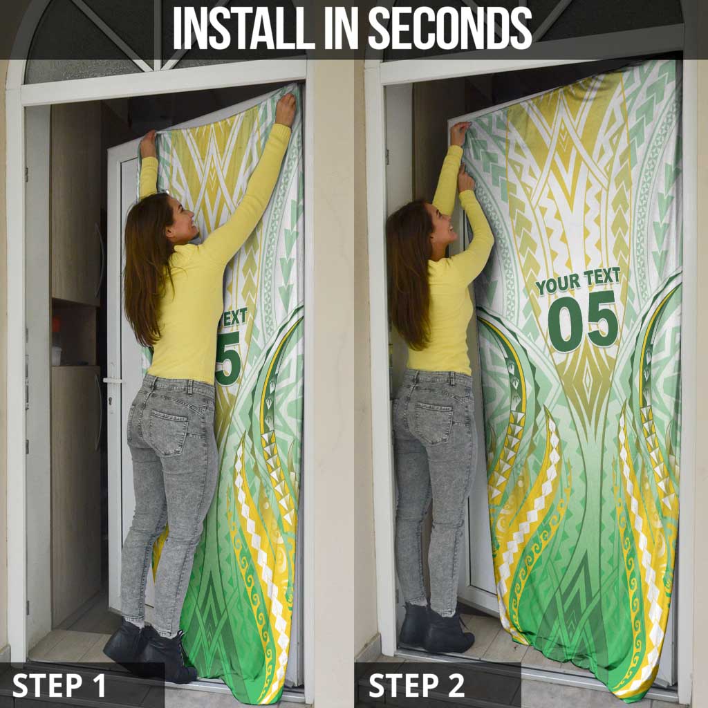 Custom Cook Islands Rugby Door Cover Unique Style White Version LT05 - Polynesian Pride