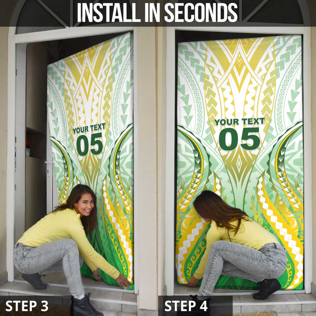 Custom Cook Islands Rugby Door Cover Unique Style White Version LT05 - Polynesian Pride