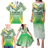 Custom Cook Islands Rugby Family Matching Puletasi and Hawaiian Shirt Unique Style White Version - Polynesian Pride