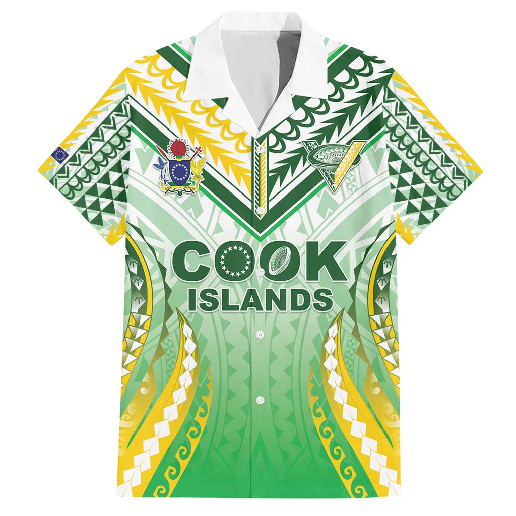 Custom Cook Islands Rugby Family Matching Short Sleeve Bodycon Dress and Hawaiian Shirt Unique Style White Version - Polynesian Pride