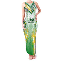 Custom Cook Islands Rugby Family Matching Tank Maxi Dress and Hawaiian Shirt Unique Style White Version - Polynesian Pride