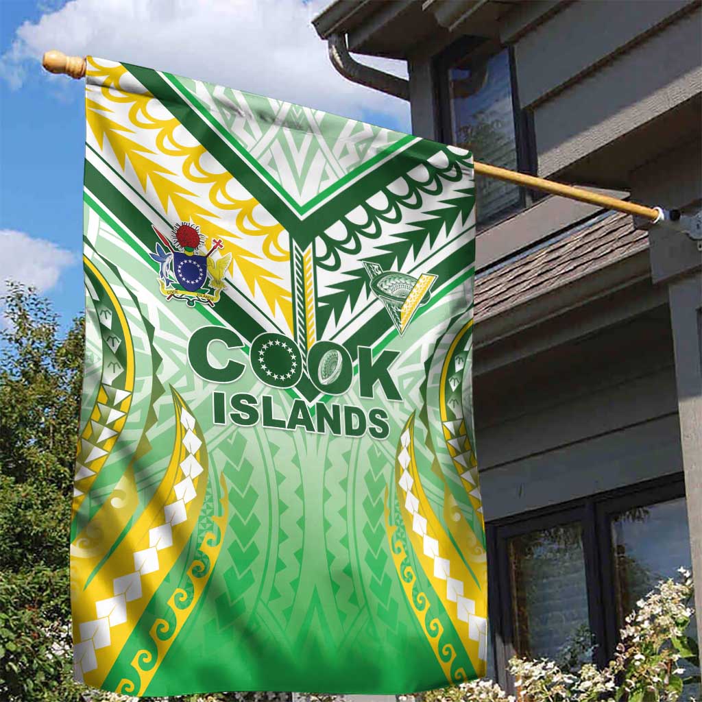 Cook Islands Rugby Garden Flag Unique Style White Version - Polynesian Pride