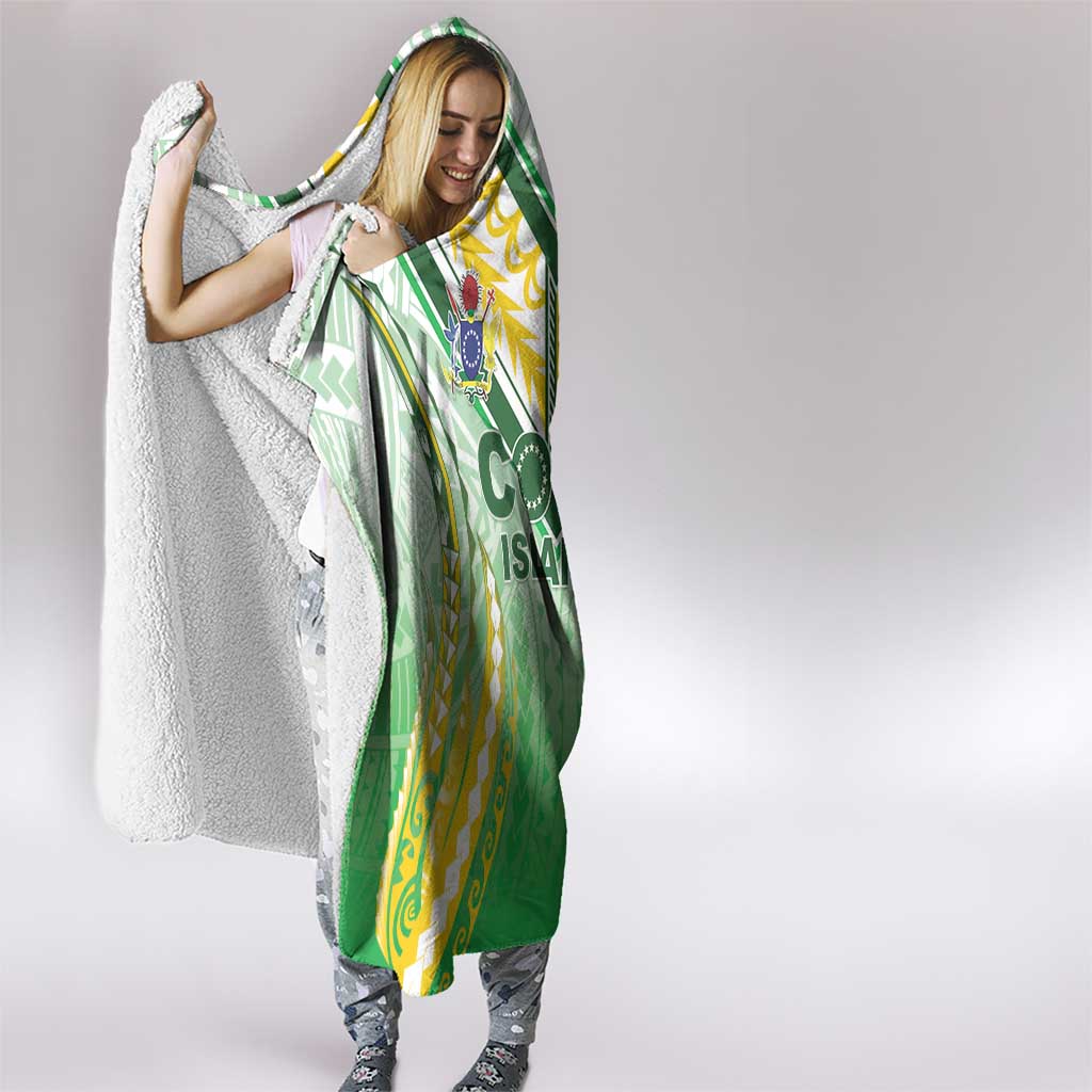 Cook Islands Rugby Hooded Blanket Unique Style White Version - Polynesian Pride