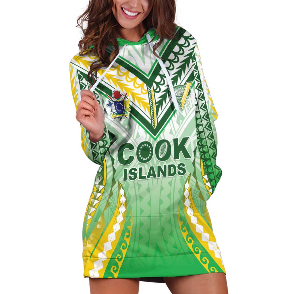 Custom Cook Islands Rugby Hoodie Dress Unique Style White Version LT05 White - Polynesian Pride