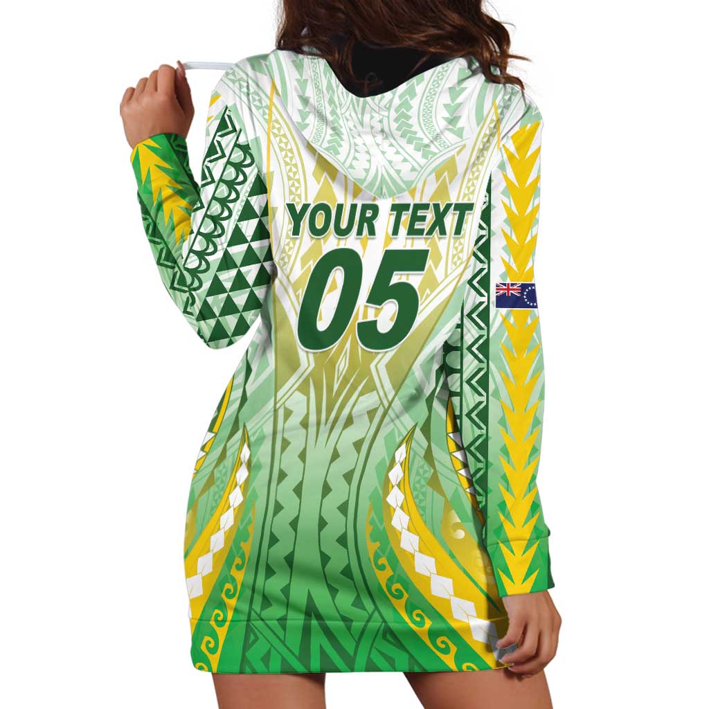 Custom Cook Islands Rugby Hoodie Dress Unique Style White Version LT05 - Polynesian Pride