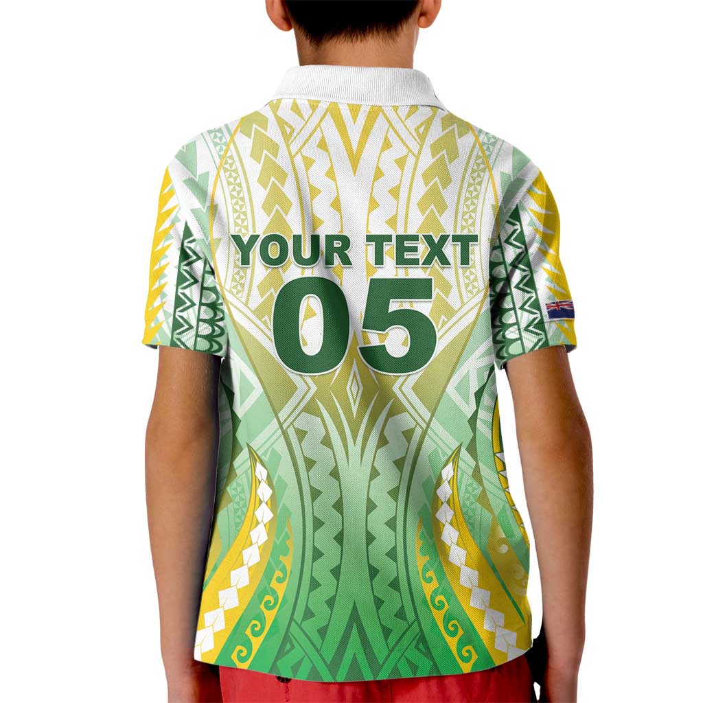 Custom Cook Islands Rugby Kid Polo Shirt Unique Style White Version - Polynesian Pride