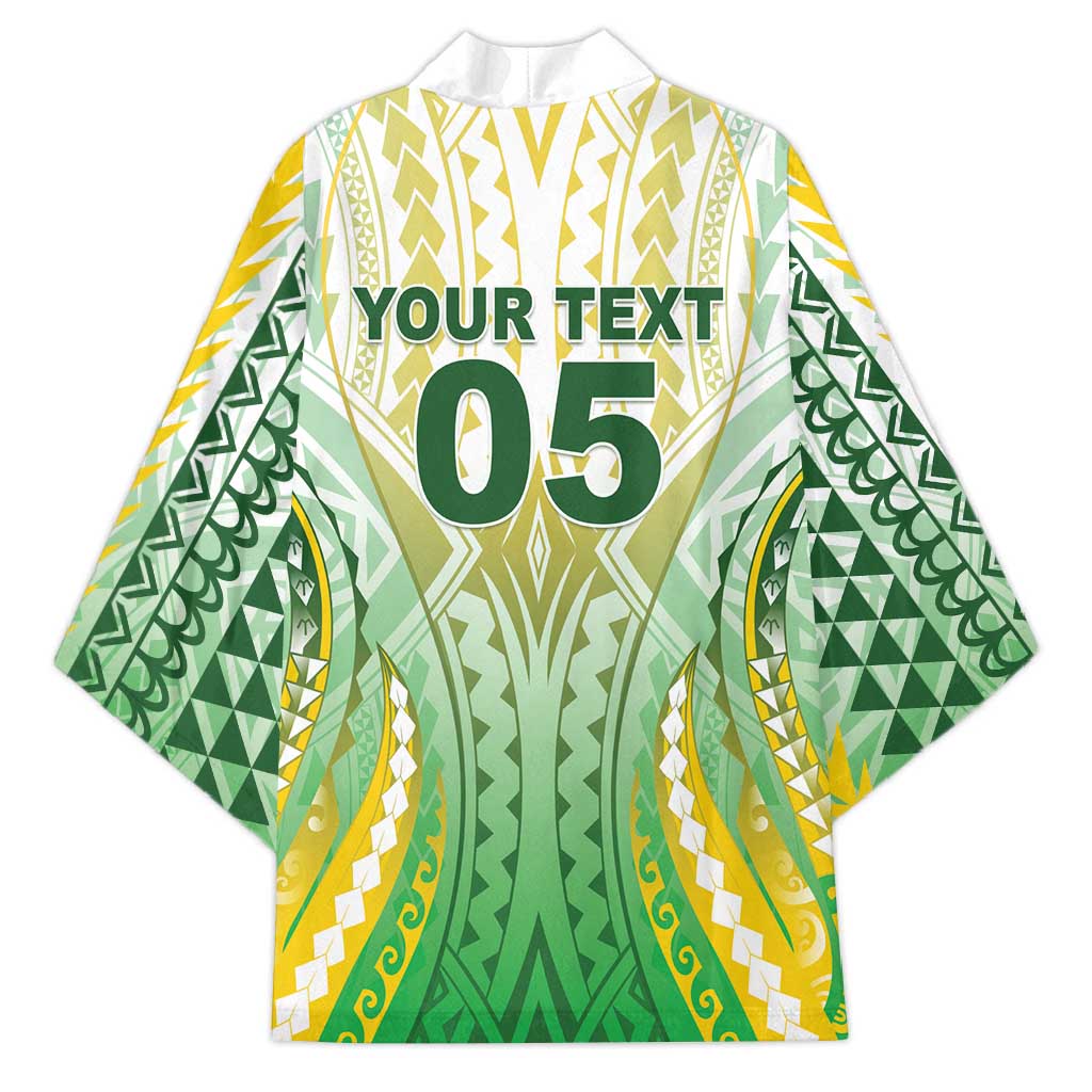 Custom Cook Islands Rugby Kimono Unique Style White Version - Polynesian Pride
