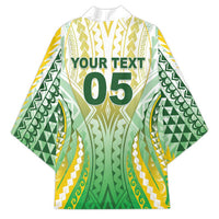 Custom Cook Islands Rugby Kimono Unique Style White Version - Polynesian Pride