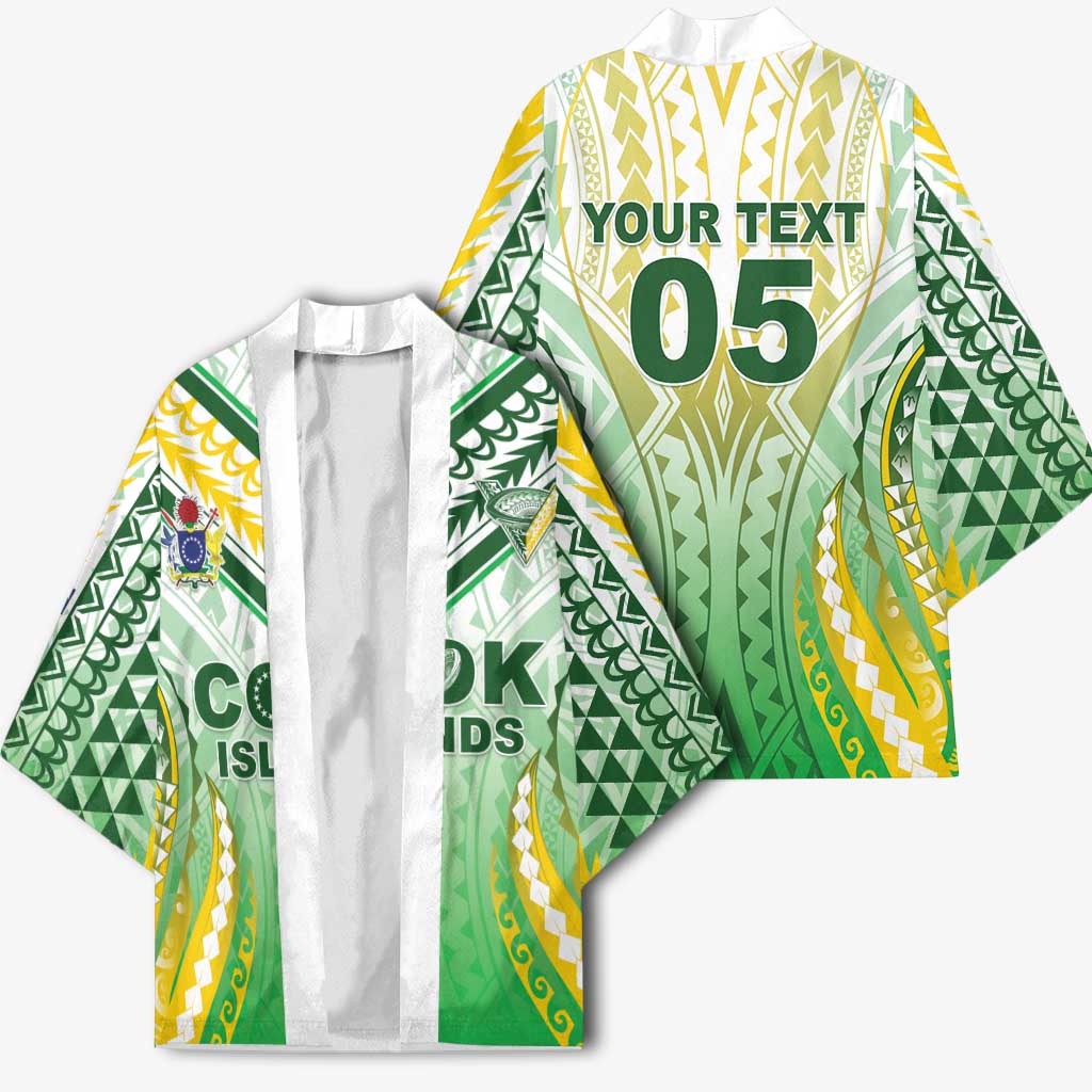Custom Cook Islands Rugby Kimono Unique Style White Version - Polynesian Pride