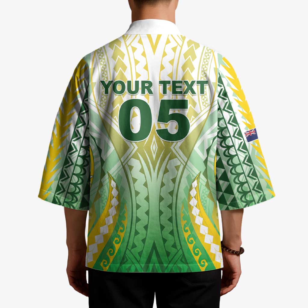Custom Cook Islands Rugby Kimono Unique Style White Version - Polynesian Pride