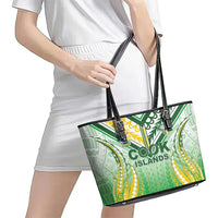 Cook Islands Rugby Leather Tote Bag Unique Style White Version - Polynesian Pride