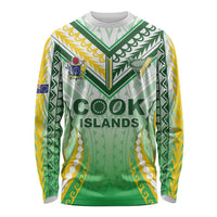 Custom Cook Islands Rugby Long Sleeve Shirt Unique Style White Version - Polynesian Pride