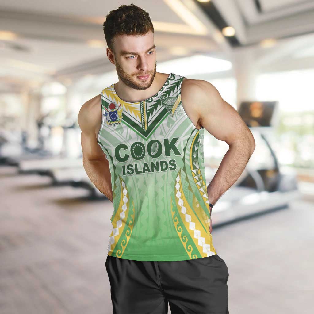 Custom Cook Islands Rugby Men Tank Top Unique Style White Version - Polynesian Pride