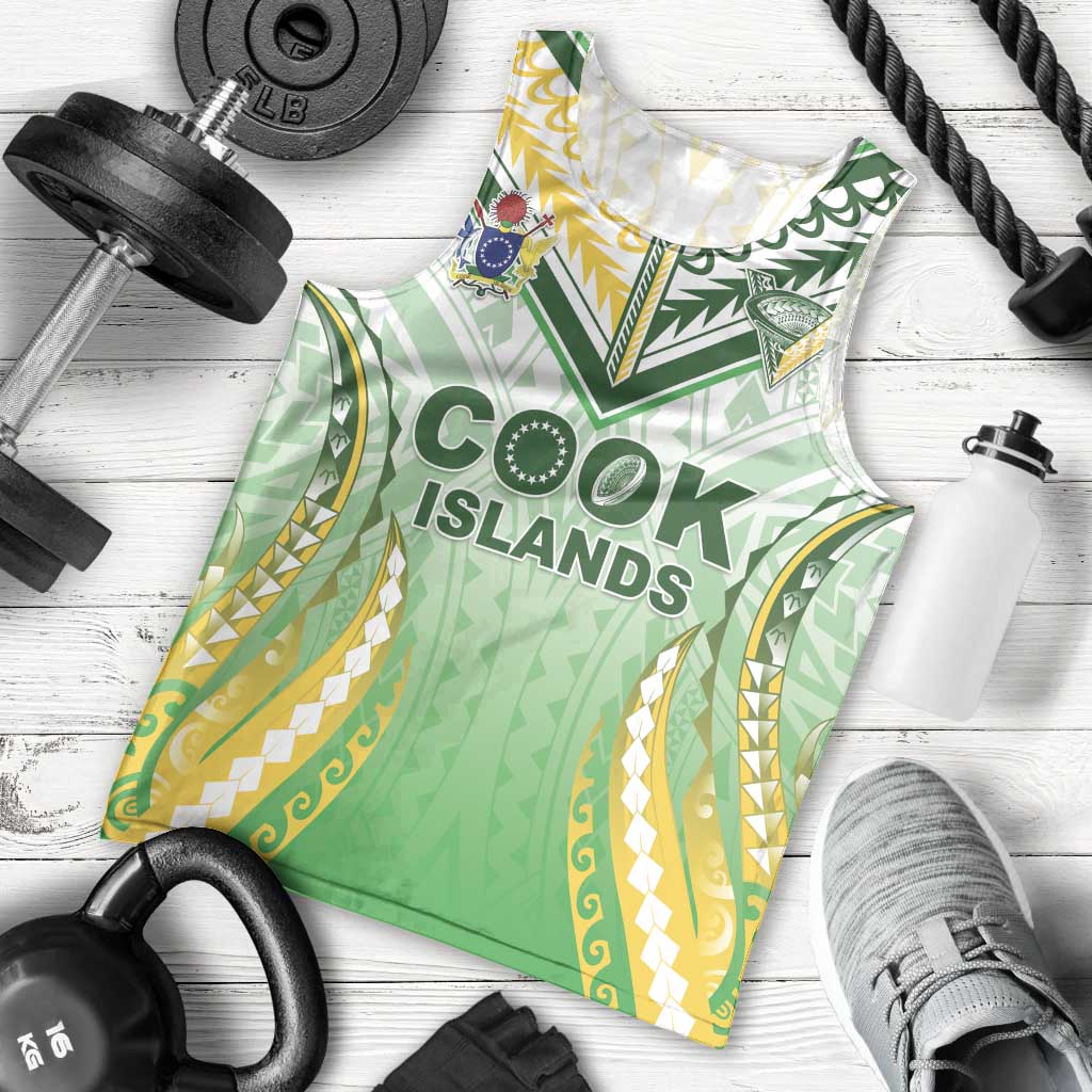Custom Cook Islands Rugby Men Tank Top Unique Style White Version - Polynesian Pride