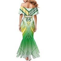 Custom Cook Islands Rugby Mermaid Dress Unique Style White Version - Polynesian Pride