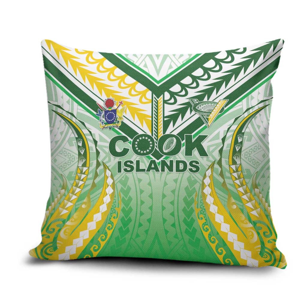 Cook Islands Rugby Pillow Cover Unique Style White Version - Polynesian Pride