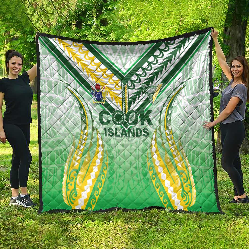 Cook Islands Rugby Quilt Unique Style White Version - Polynesian Pride