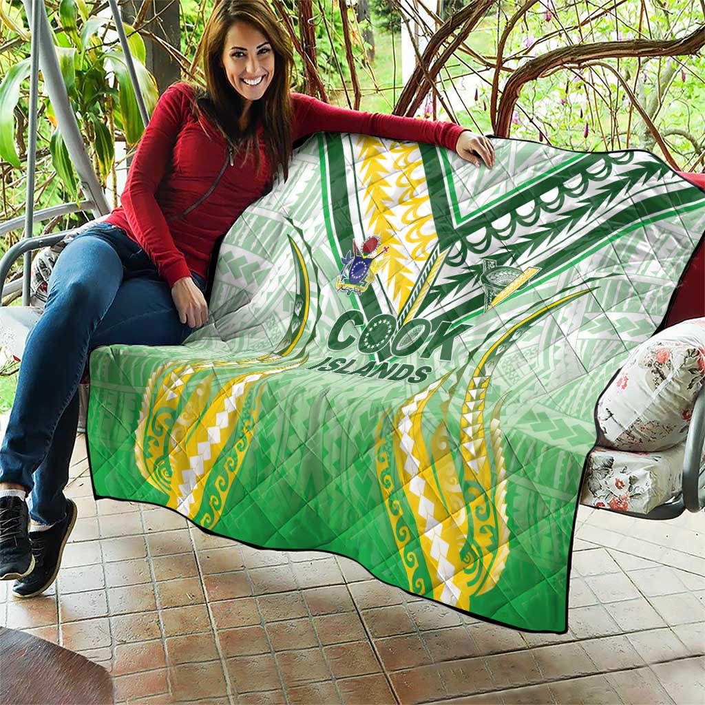Cook Islands Rugby Quilt Unique Style White Version - Polynesian Pride