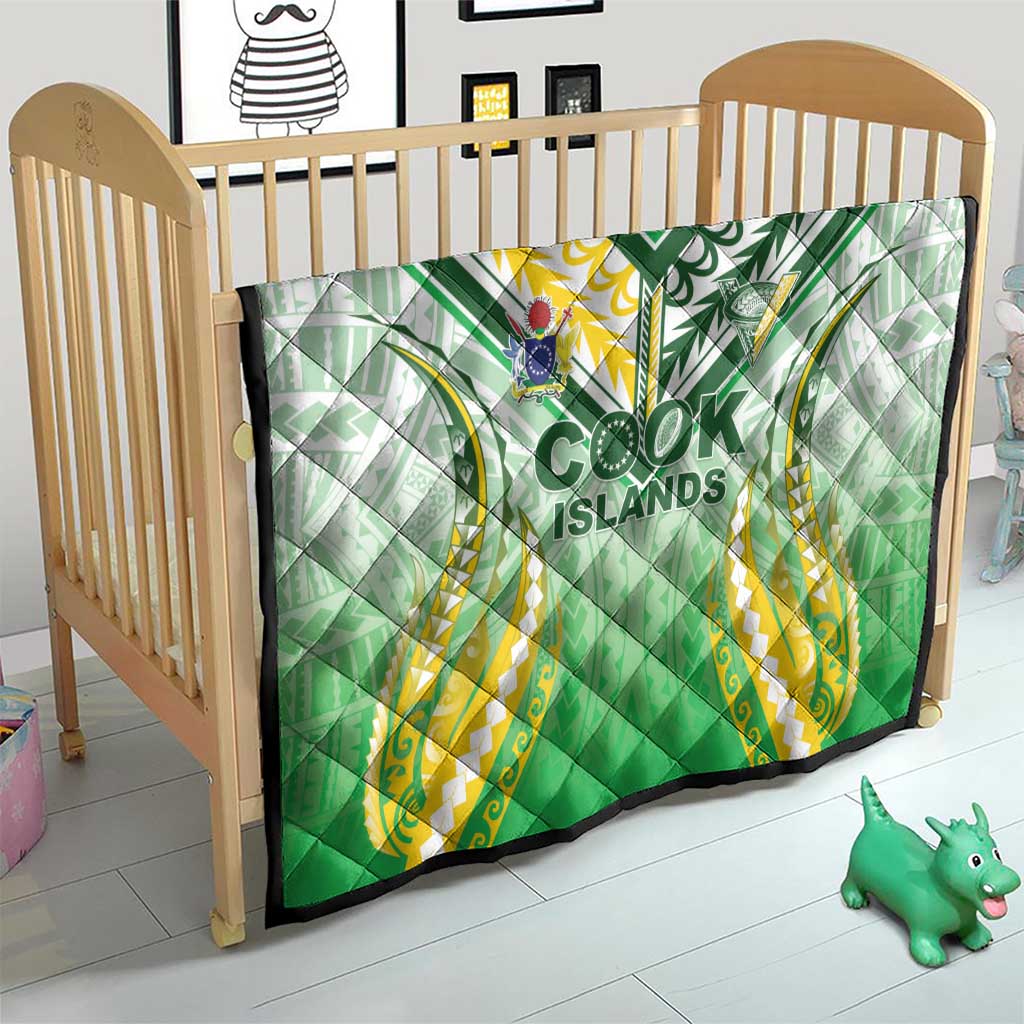 Cook Islands Rugby Quilt Unique Style White Version - Polynesian Pride