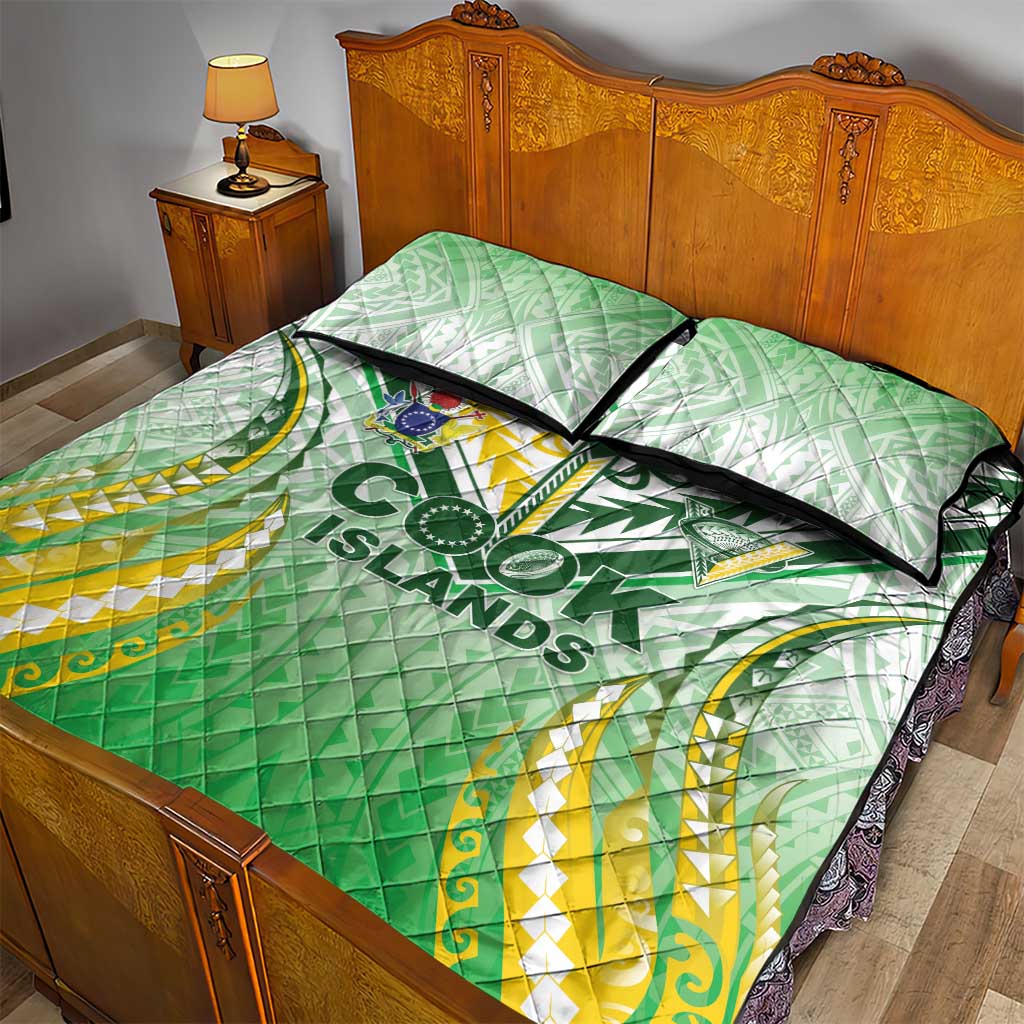 Cook Islands Rugby Quilt Bed Set Unique Style White Version - Polynesian Pride