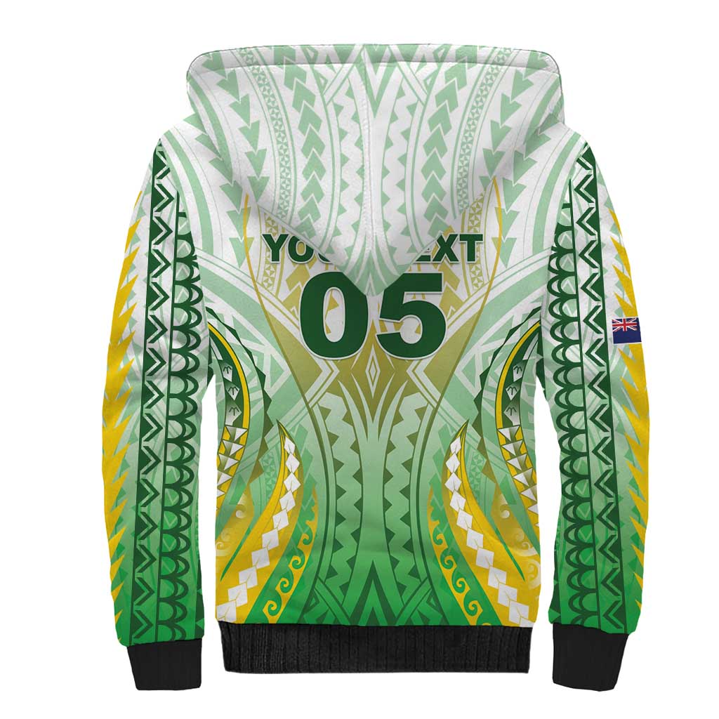 Custom Cook Islands Rugby Sherpa Hoodie Unique Style White Version - Polynesian Pride