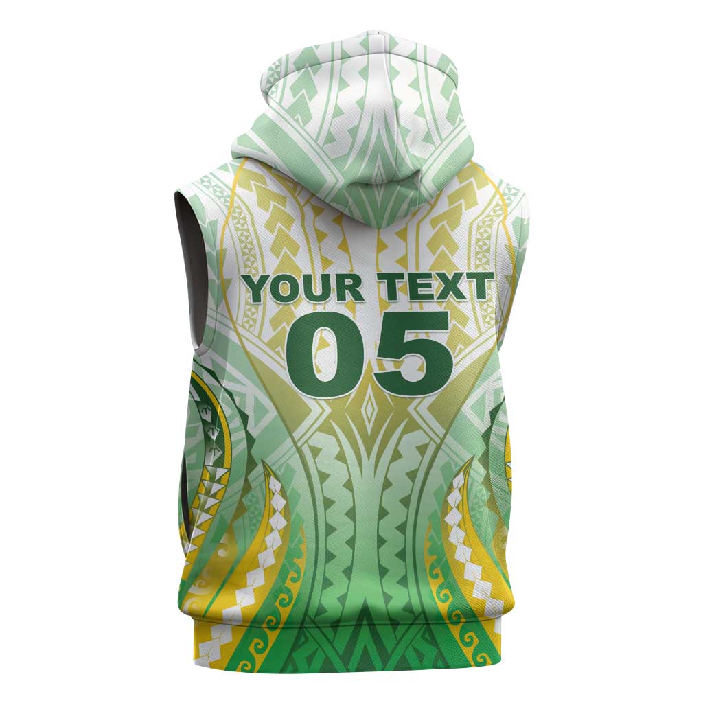 Custom Cook Islands Rugby Sleeveless Hoodie Unique Style White Version - Polynesian Pride