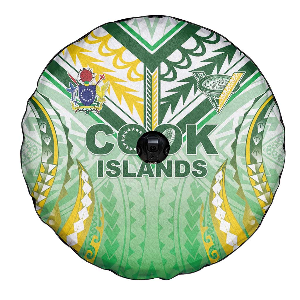 Cook Islands Rugby Spare Tire Cover Unique Style White Version - Polynesian Pride