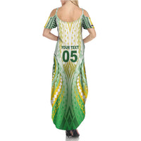 Custom Cook Islands Rugby Summer Maxi Dress Unique Style White Version - Polynesian Pride