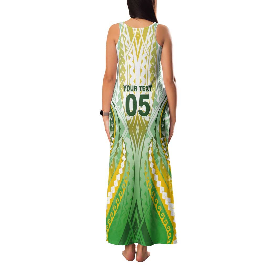 Custom Cook Islands Rugby Tank Maxi Dress Unique Style White Version - Polynesian Pride
