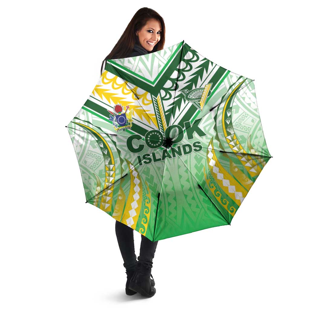 Cook Islands Rugby Umbrella Unique Style White Version LT05 - Polynesian Pride