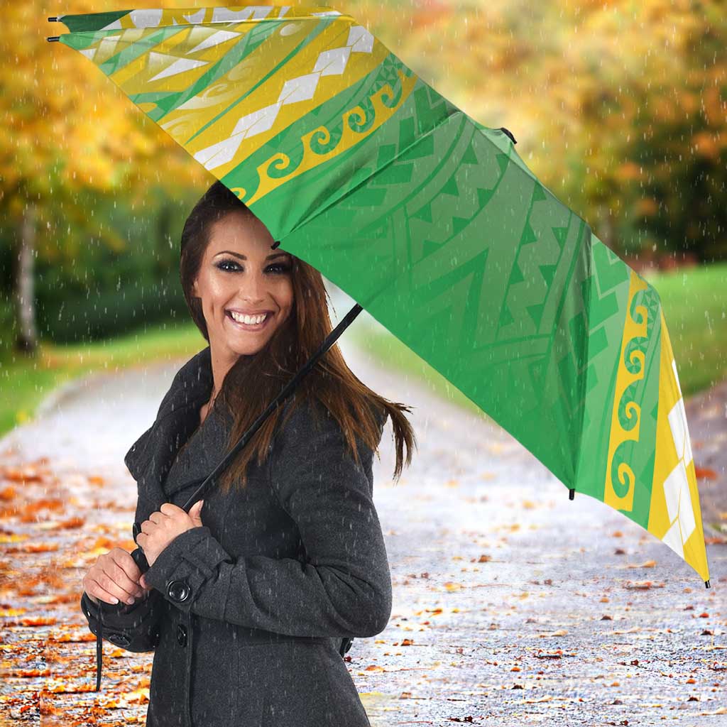Cook Islands Rugby Umbrella Unique Style White Version LT05 - Polynesian Pride
