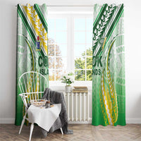 Cook Islands Rugby Window Curtain Unique Style White Version - Polynesian Pride