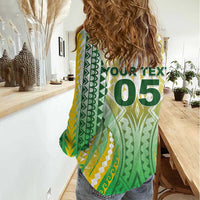 Custom Cook Islands Rugby Women Casual Shirt Unique Style White Version - Polynesian Pride